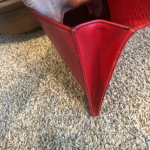 Louis Vuitton Vintage Red Jena Clutch with Gold Accent and Box - Picture 16 of 16